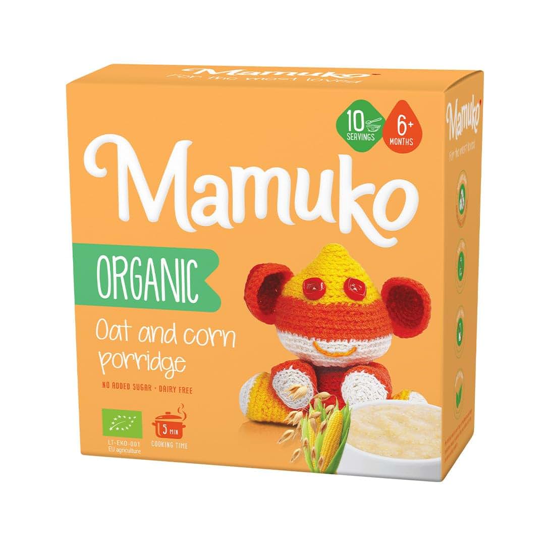 MAMUKO Organic Oat & Corn Grits Porridge, Vegan, 200g