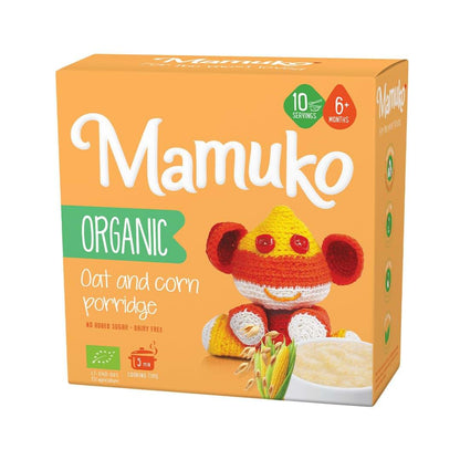 MAMUKO Organic Oat & Corn Grits Porridge, Vegan, 200g