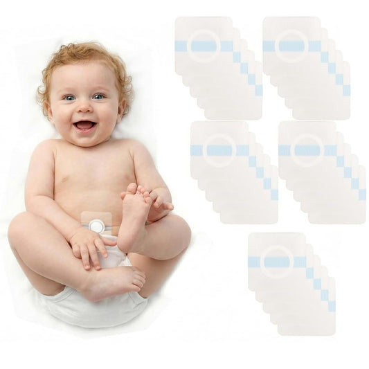 QCWN 25 Pcs Baby Belly Button Patches for Umbilical Hernia Waterproof Newborn Navel Sticker Belly Button Shaper Cotton