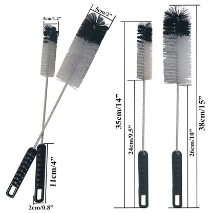 Coralpearl Bottle Brush Set Of 4, Thin Long Handle With Bendable Flexible Wire For Narrow Neck Bottles