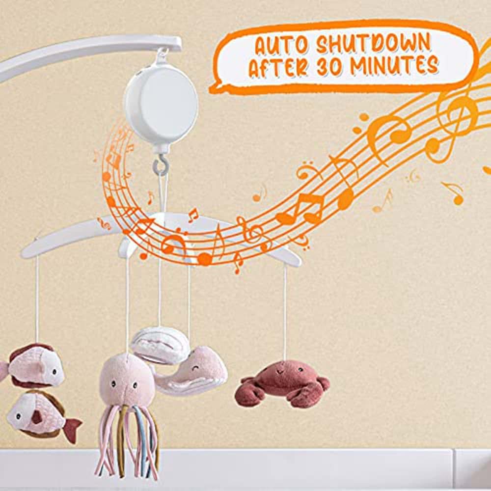 Crib Mobile Music Box with Volume Adjustment and Lullabies