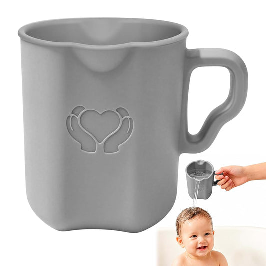XBPFFXL Baby Bath Rinse Cup, 100% Soft Silicone, Grey, for Hair Washing
