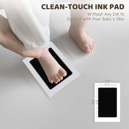 Tubuui Clean-Touch Ink Pad Baby Footprint Kit with Frames