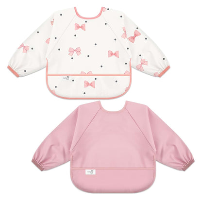 BebeBiu Long Sleeve Baby Bib With Waterproof Fabric And Catch-All Pocket