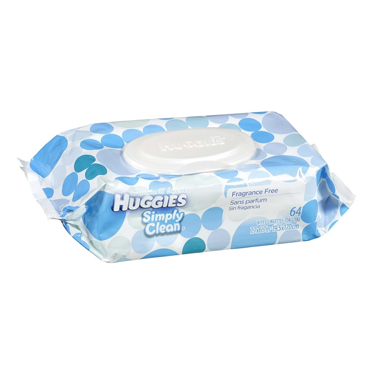 Huggies Simply Clean Baby Wipes, Unscented Tub Dispenser, 64 Count (Pack of 8)
