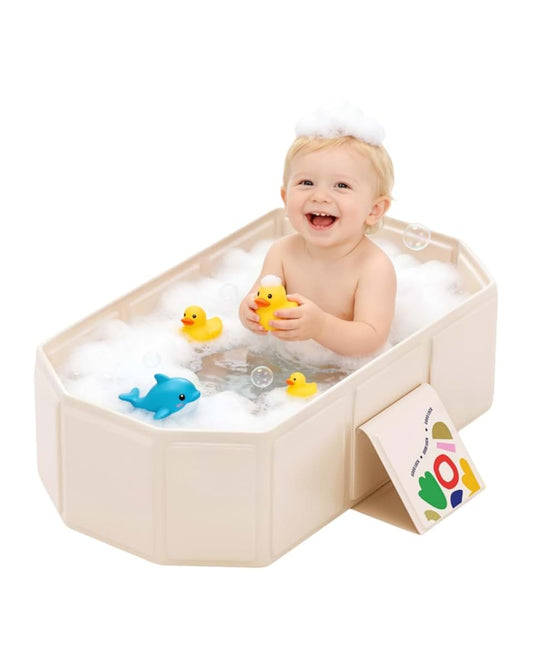IcyByte Foldable Kids Bathtub, Portable Baby Bathtub for Newborns to Toddlers, Collapsible Toddler Bath Tub for Shower