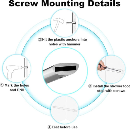 Adko Wall Mounted Corner Shower Foot Rest Bar (photo 2)