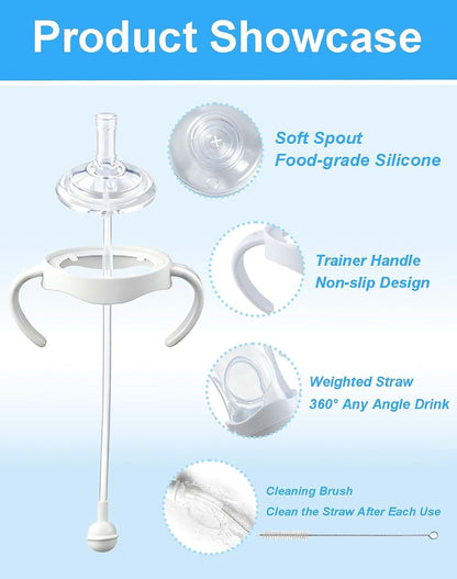 Honeykin Straw Cup Conversion Kit for Philips Avent Natural Baby Bottles, Weighted Straw Transition Set with Soft (photo 3)