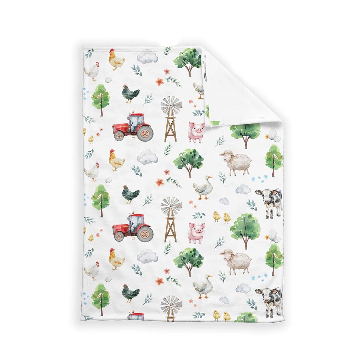 SqtmuHLuo Farm Animals Baby Blanket with Soft Plush Lightweight Design