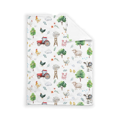 SqtmuHLuo Farm Animals Baby Blanket with Soft Plush Lightweight Design