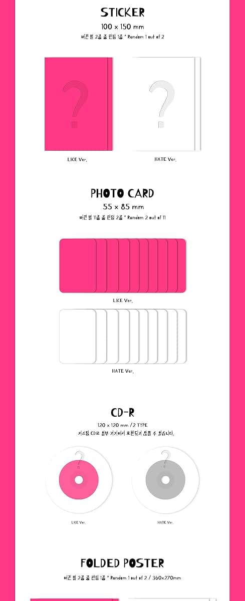 Choi Yena HATE XX 2nd Single Album LIKE Version CD with Photobook and Photocard