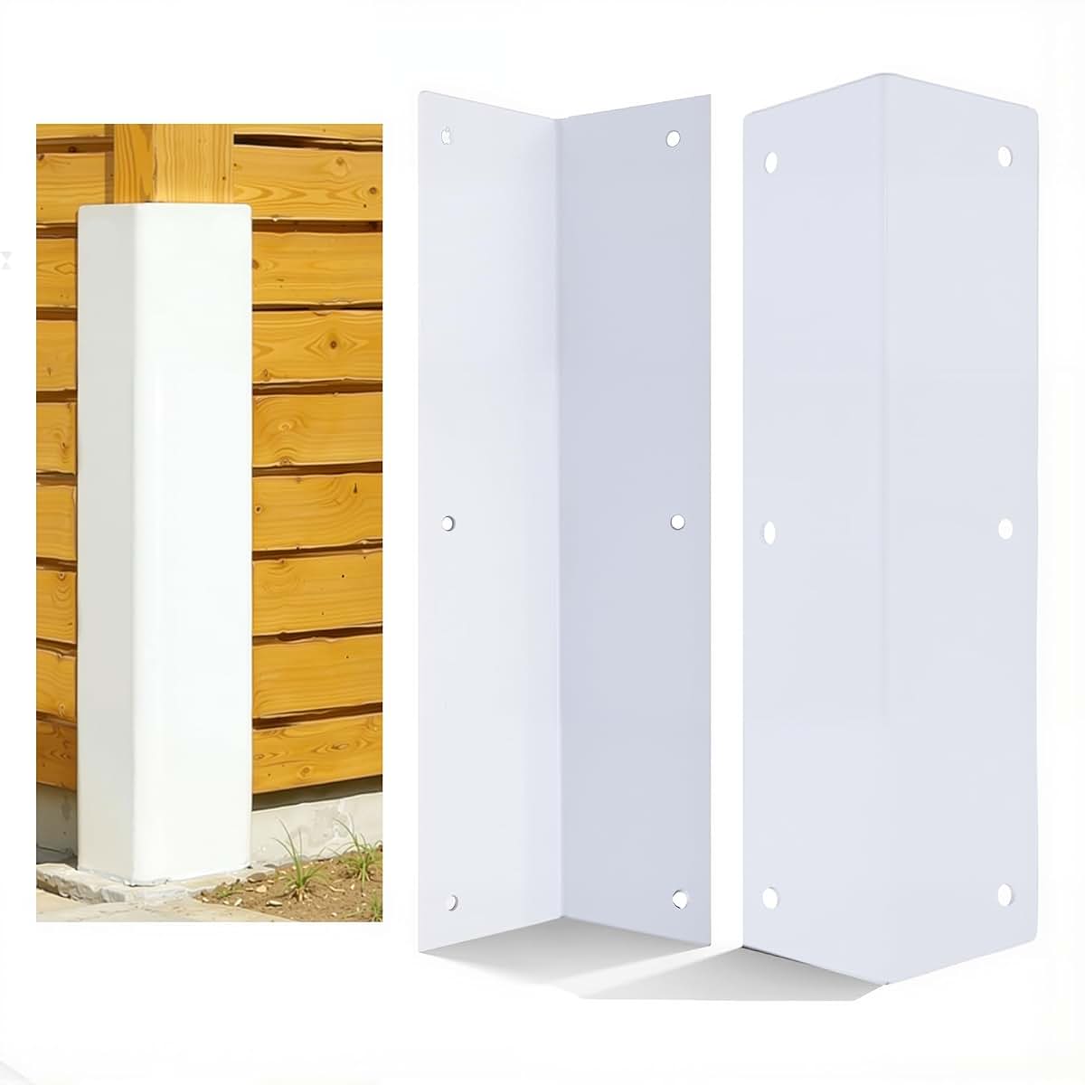 2 Pack White Stainless Steel Corner Guards for Metal Siding & Walls