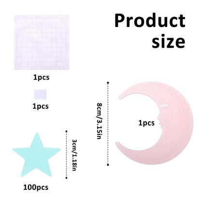 Tweruna Glow in the Dark Stars for Ceiling, Moon Glowing Wall Stickers