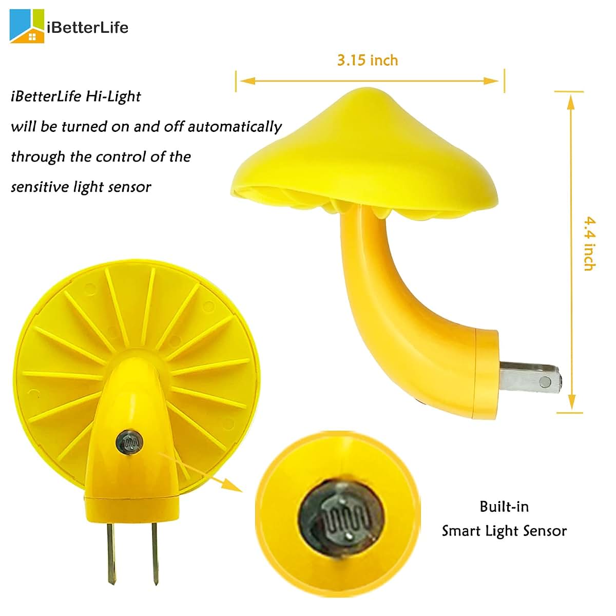 iBetterLife Mushroom Night Light 2-Pack With Auto Sensor (photo 4)
