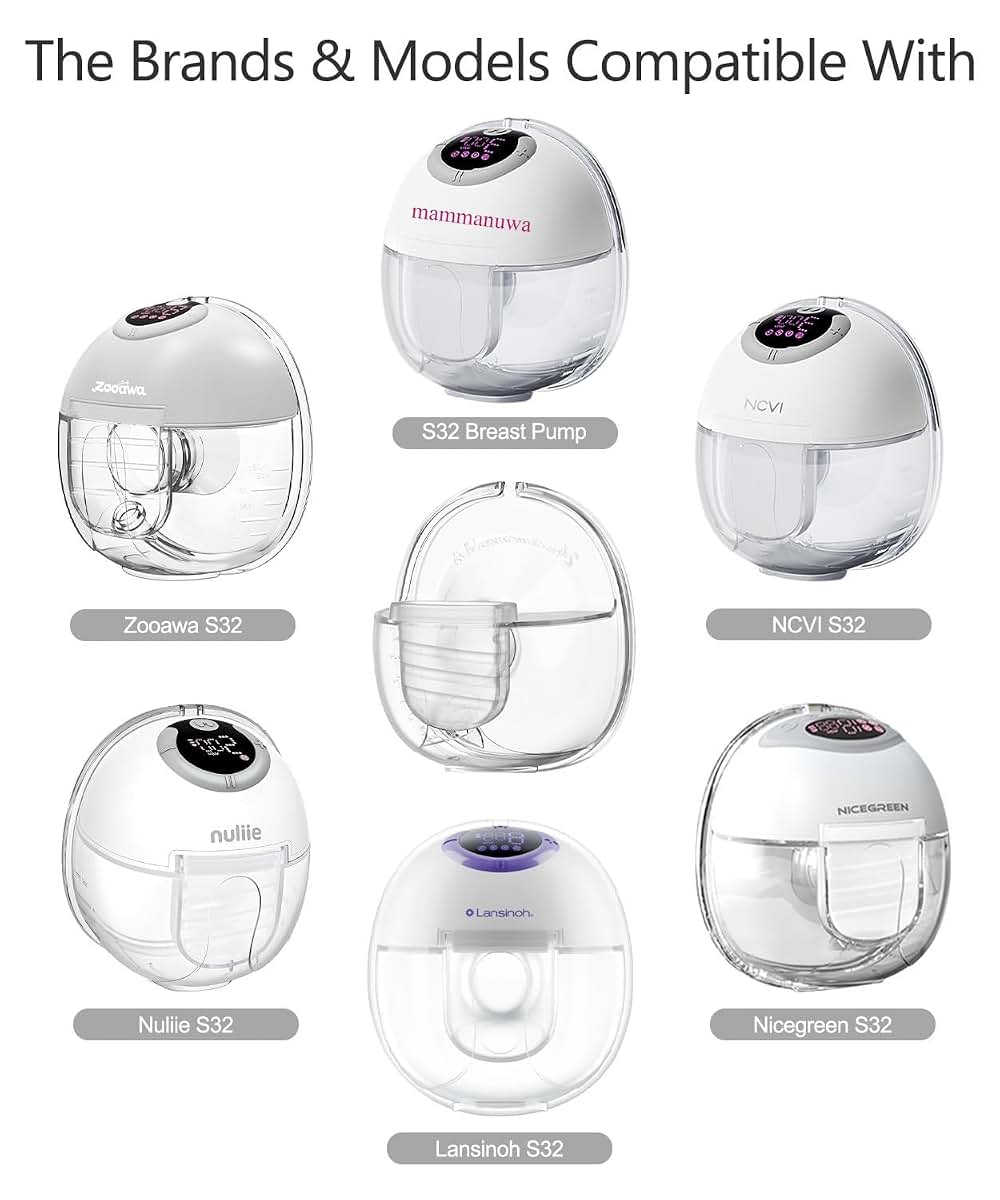 Wearable Breast Pump Parts Set for Compatibility with Mammanuwa or Nuliie S32