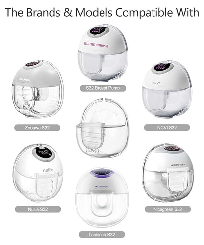 Wearable Breast Pump Parts Set for Compatibility with Mammanuwa or Nuliie S32