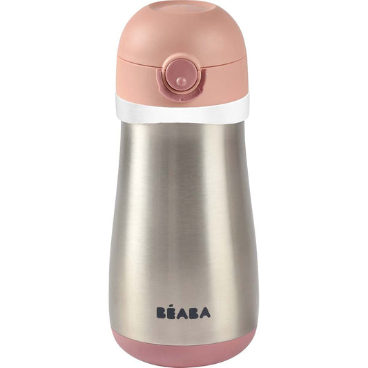 Béaba BEABA Kids Stainless Steel Insulated Water Bottle, Kids Water Bottle, Toddler Thermos with Spill Proof Spout and