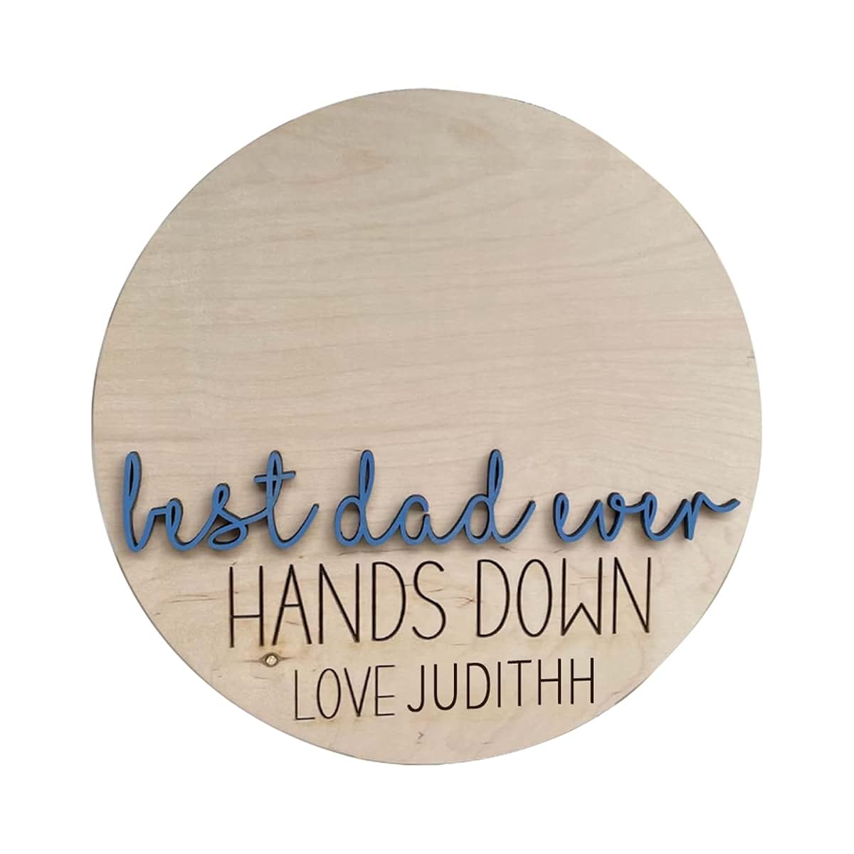 Wellhoope Personalized Best Dad Ever Hands Down Sign DIY Father and Child's Handprint Wood Plaque Father's Day Birthday