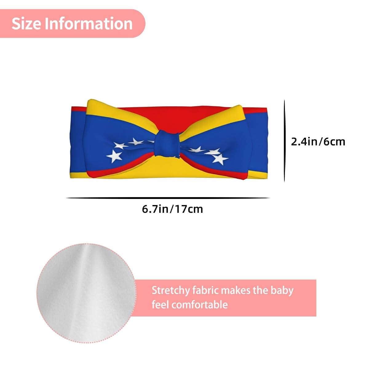 MYGANN Flag Of Venezuela Baby Elastic Bow Hairband For Baby Welcome Party Family Photography New Parents Gift, Black (photo 3)