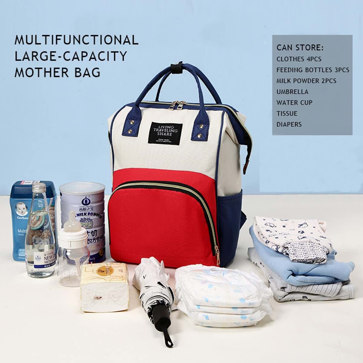 YYFRIEND Multi-Function Large Capacity Mother and Baby Bag Diaper Bag Mummy Backpack Baby Bottle Insulation Bag (photo 2)