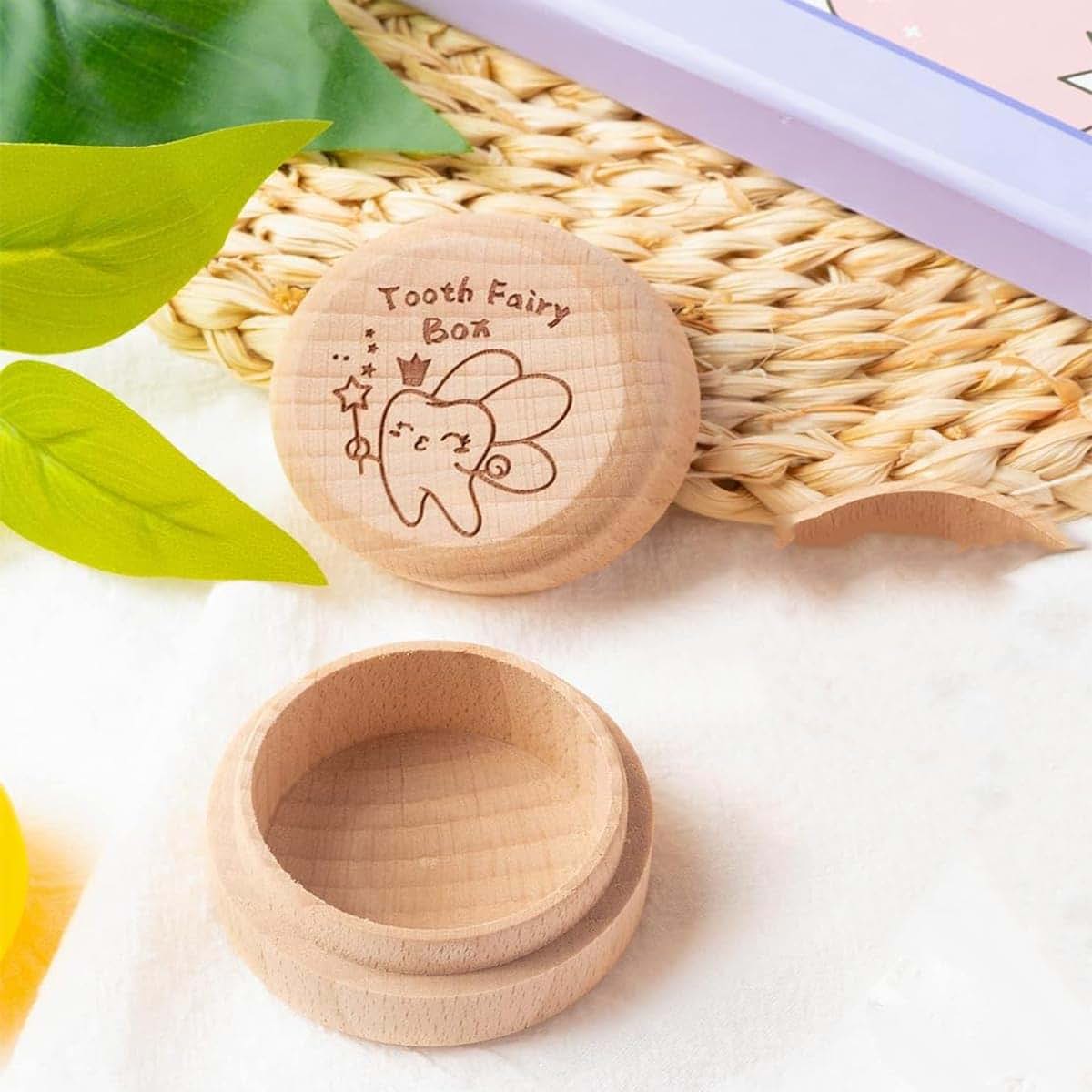 Hdsun Tooth Fairy Box, Wooden Tooth Storage Keepsake (photo 4)