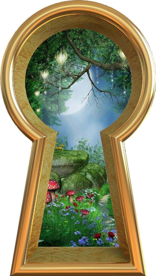 Stickit Graphix Enchanted Lantern Forest 3D Keyhole Wall Decal