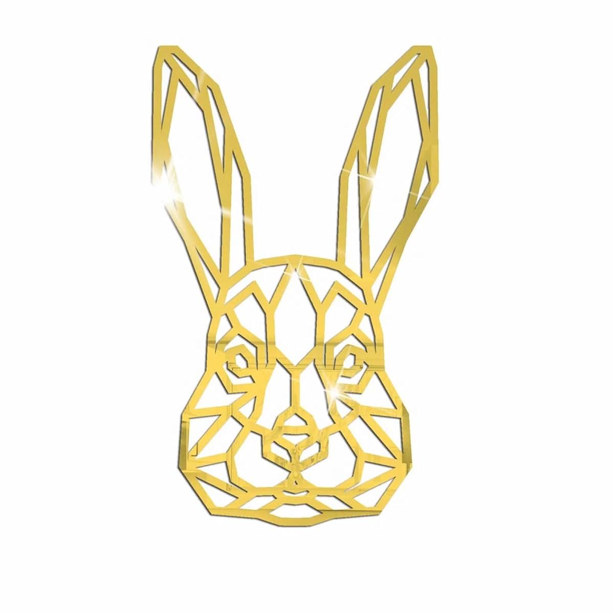 BabyOneStop Rabbit 3D Acrylic Mirror Wall Decals In Gold