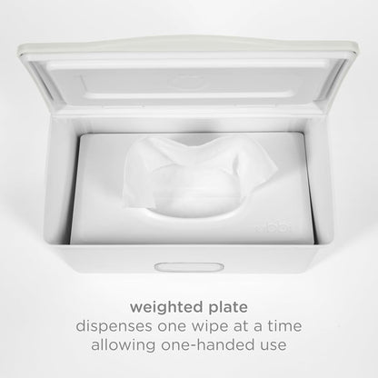 Ubbi Baby Wipes Dispenser with Weighted Plate and Clear Window