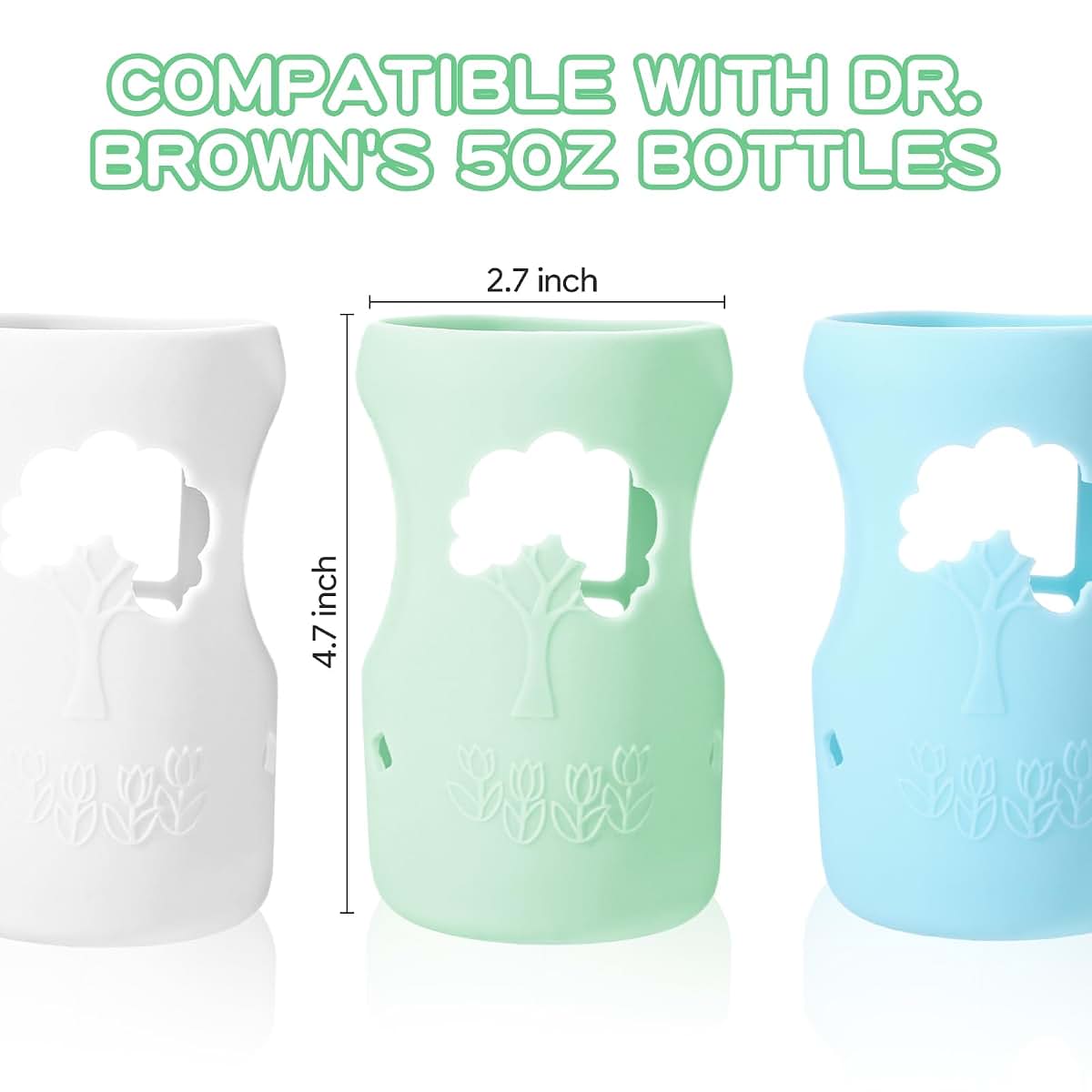 Jaarssho 3 Pcs Colorful Silicone Sleeve For Dr.Brown Bottles 9 Oz (photo 2)