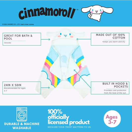 Franco Cinnamoroll Kids Hooded Cotton Towel Wrap