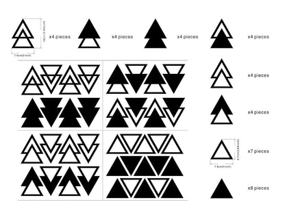 JURUOXIN Triangle Wall Decals Set For Bedroom Decoration
