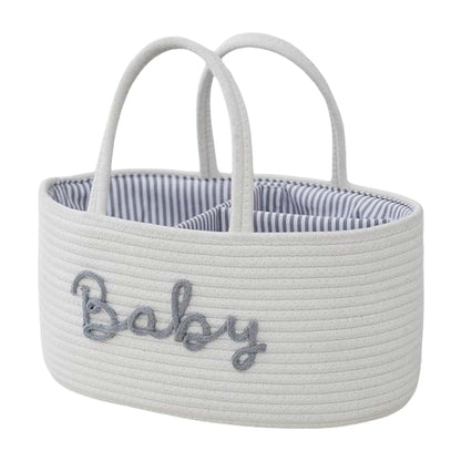 jiahesuw Cotton Cloth Diaper Organizes Portable Storage Basket with Compartments Foldable Nursery Storage Bin for Baby (photo 4)