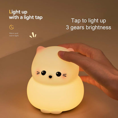 TOPINCN Cat Night Light with Silicone Tap Control