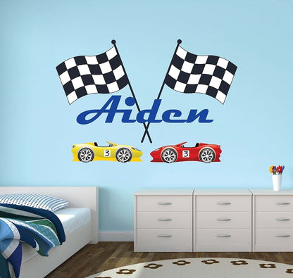 The Colors Crafter Personalized Racing Name Wall Decal For Kids Rooms