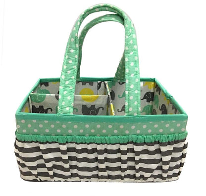Bacati Elephants Unisex Nursery Fabric Storage Caddy