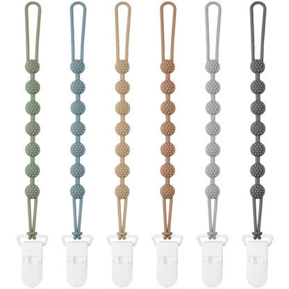 Eascrozn Silicone Pacifier Clip 6 Pack