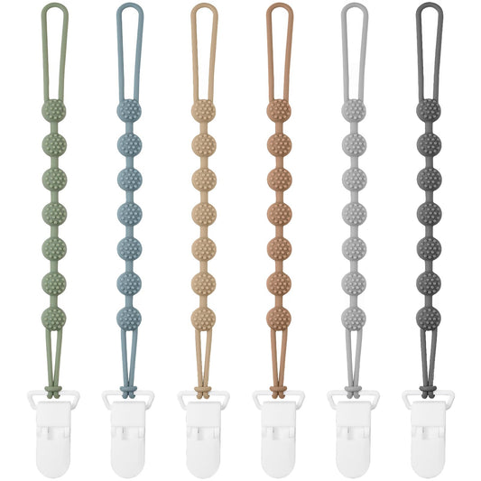 Eascrozn Silicone Pacifier Clip 6 Pack