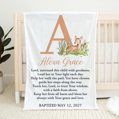 ZEBRA88 Baby Christening Blanket with Name – Personalized Baptism Gift for Boys and Girls, Christian Religious (photo 2)
