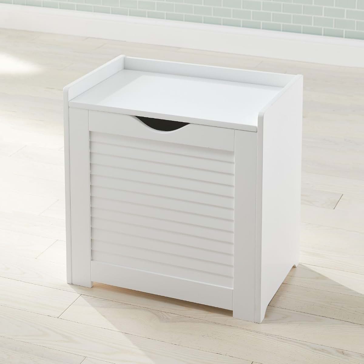 BrylaneHome Louvre Hamper White Laundry Storage (photo 2)