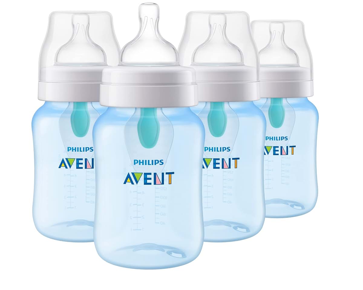 Philips Avent Anti-Colic Baby Bottle with AirFree Vent, Medium Flow, 9 oz