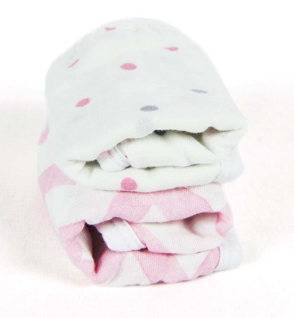 NEXPRO Ultra Soft Baby Washcloths, Rayon derived from Bamboo, 2 Count 8" x 8" (Pink)
