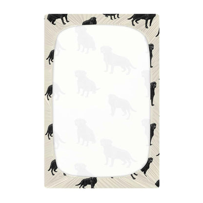 Pfrewn Black Labrador Retriever Fitted Crib Sheet