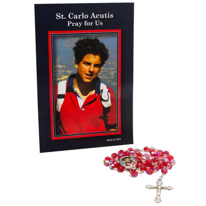 Village Gift Importers Saint Carlo Acutis Rosary And Prayer Card Set