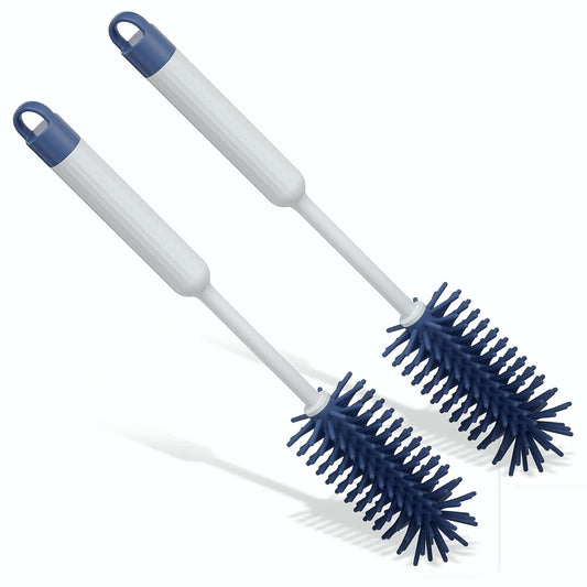 LeLuv Cleaning Brush 2-Pack, 13" Silicone Brushes for Cylinders, Two Colors