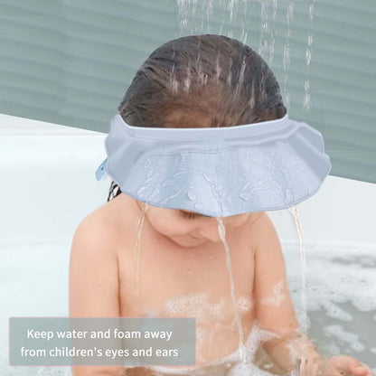 KOMIDK Adjustable Silicone Baby Bath Shower Cap Blue