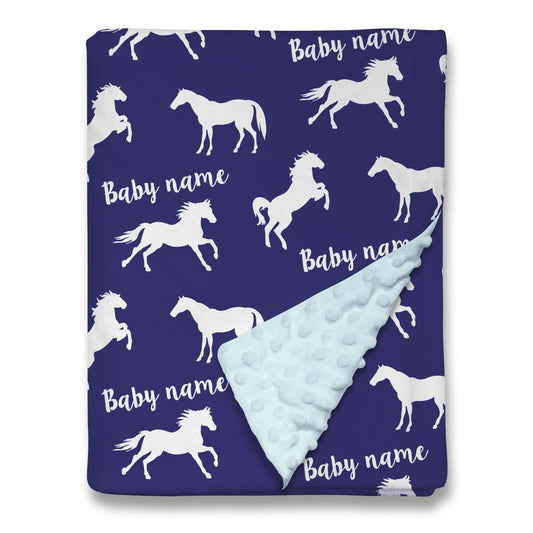 NICTIMEID Personalized Baby Blanket Custom with Name for Girls and Boys - Soft Minky Dot Blanket for Newborns Nursery