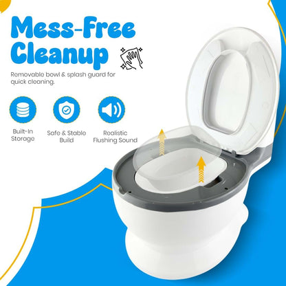 Yellow Ladybug Toddler Potty Training Toilet With Flush Button And Mat (photo 4)