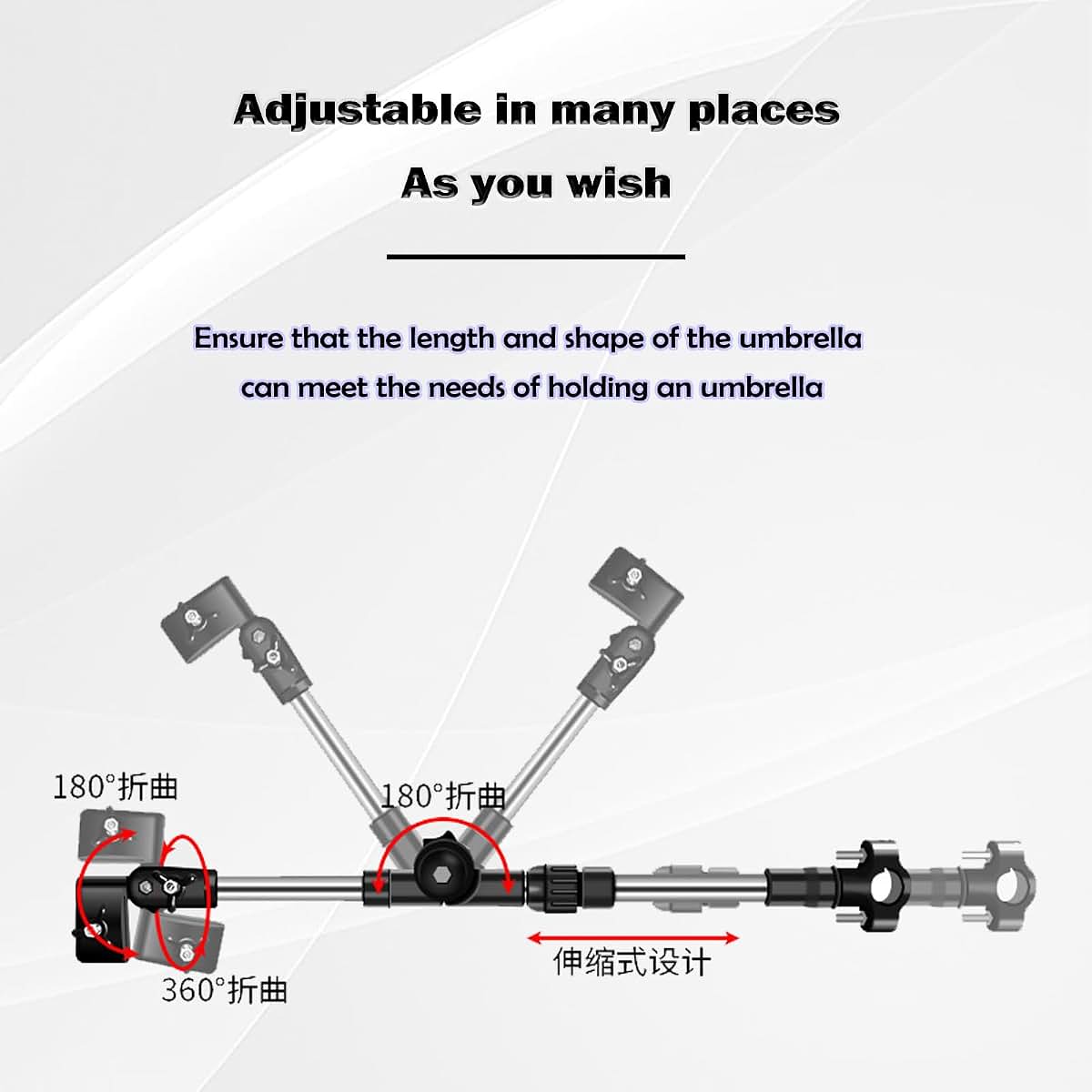 ZLXHDL Umbrella Clamp for Chair - 360° Adjustable Stainless Steel Holder (photo 3)