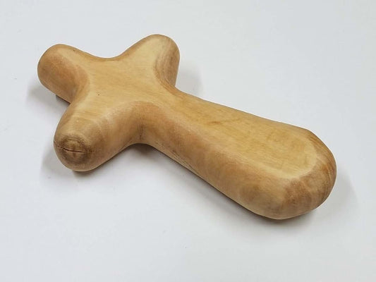 Bethlehem Gifts TM Handcarved Olive Wood Comfort Palm Cross
