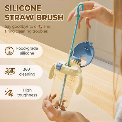 Flexible Silicone Straw Cleaning Brush Set for Bottles and Cups